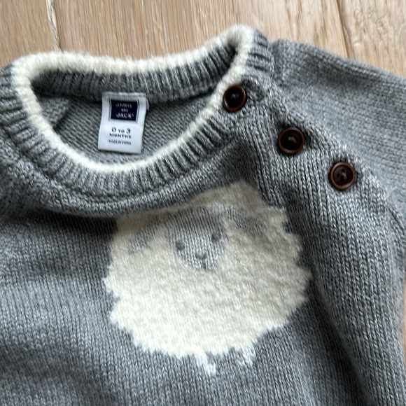 Janie and Jack, Sheep Sweater Set, 0-3 months - Picture 3 of 4
